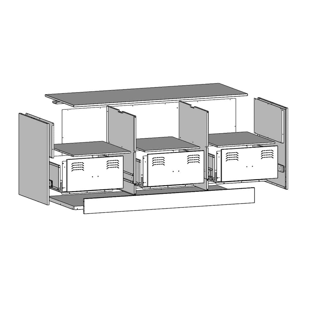 Έπιπλο Τηλεόρασης Μουσταρδί Κίτρινο 99x39x44 εκ. από Ατσάλι 12