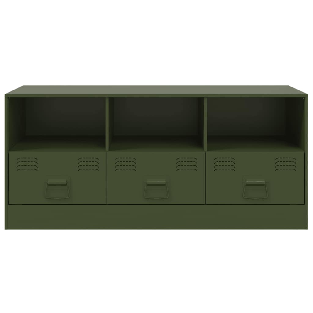 Έπιπλο Τηλεόρασης Πράσινο Λαδί 99x39x44 εκ. από Ατσάλι 6