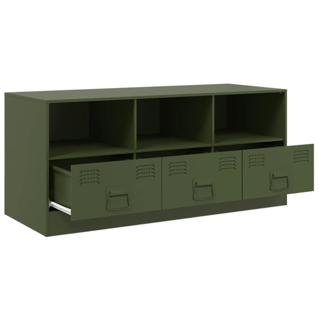 Έπιπλο Τηλεόρασης Πράσινο Λαδί 99x39x44 εκ. από Ατσάλι 7