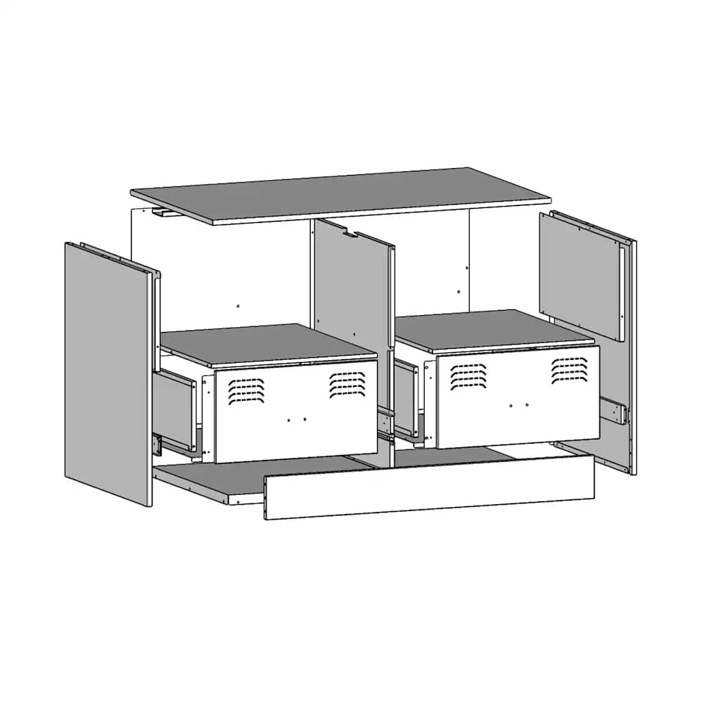 Έπιπλα Τηλεόρασης 2 τεμ. Ροζ 67 x 39 x 44 εκ. από Χάλυβα 12