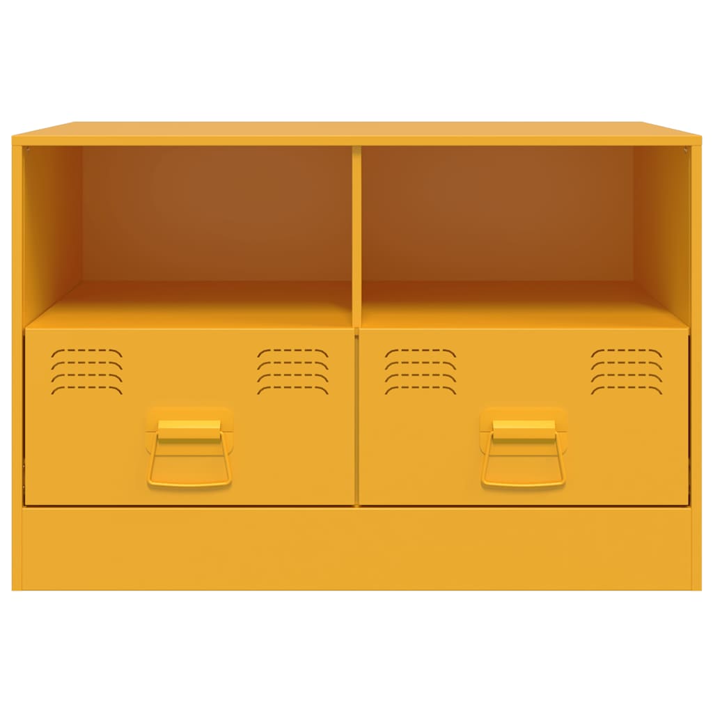 Έπιπλα Τηλεόρασης 2 τεμ. Μουσταρδί Κίτρινο 67x39x44 εκ. Ατσάλι 5