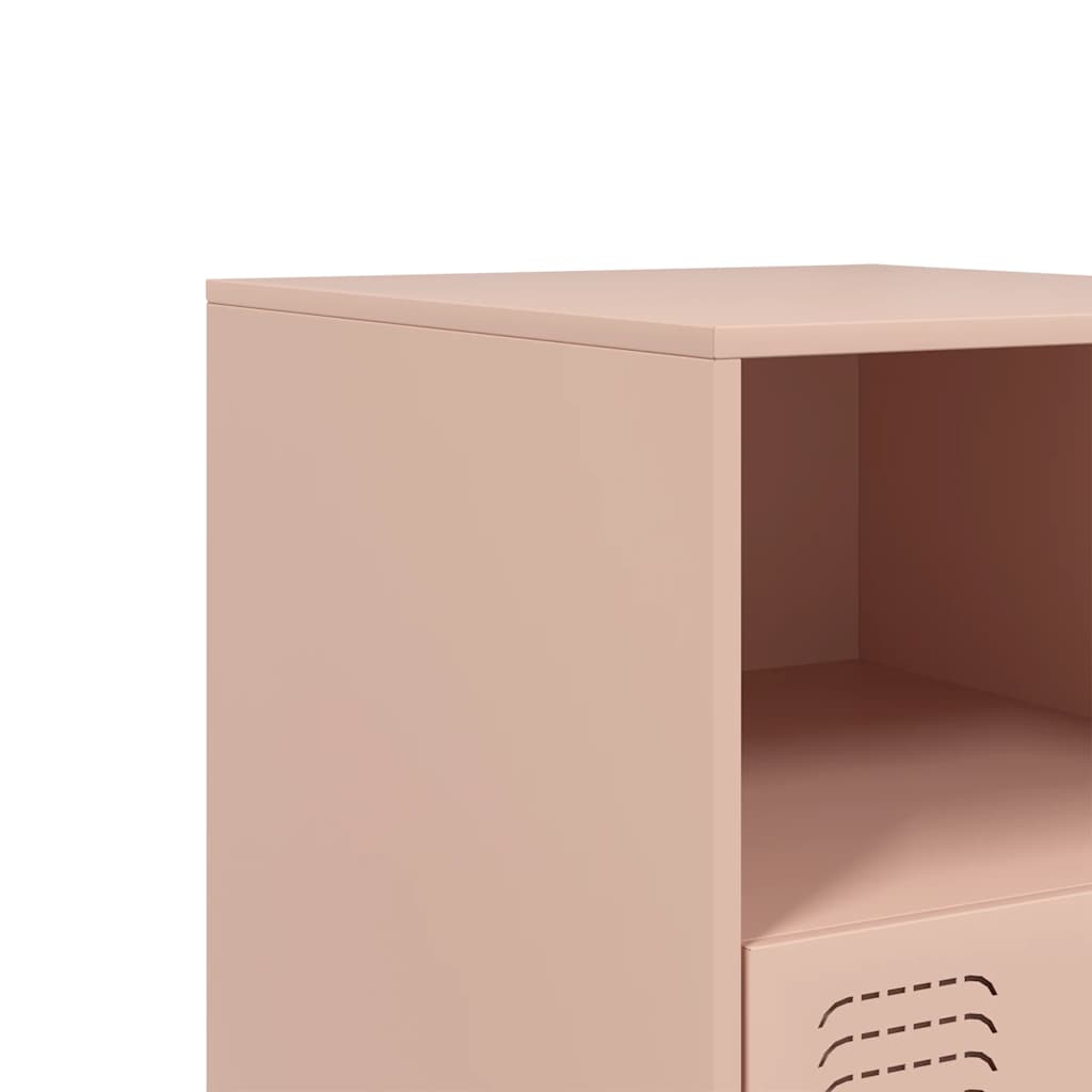 Κομοδίνα 2 τεμ. Ροζ 34,5 x 39 x 44 εκ. από Χάλυβα 10
