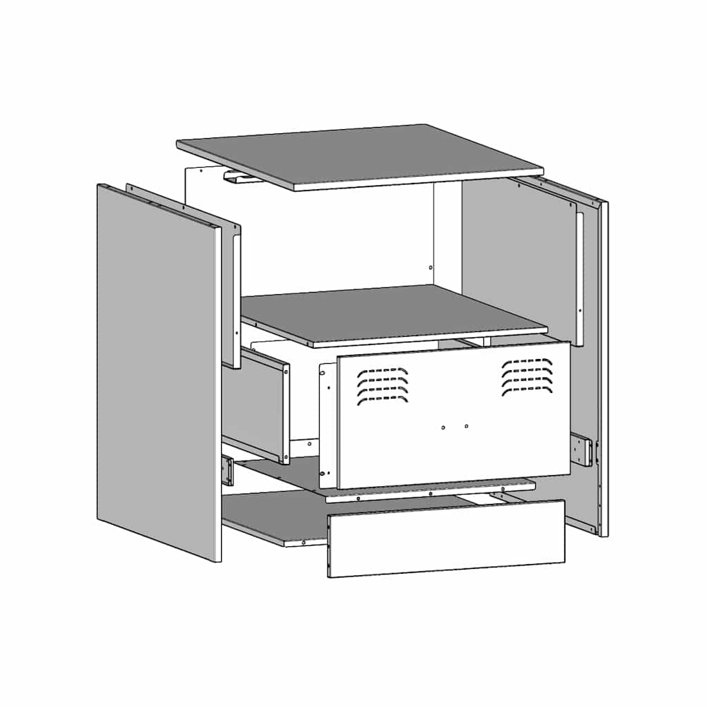 Κομοδίνα 2 τεμ. Ανθρακί 34,5 x 39 x 44 εκ. από Χάλυβα 12
