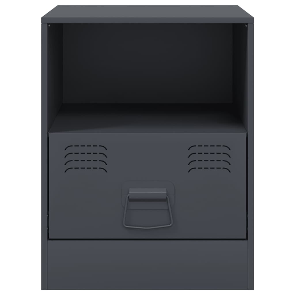 Κομοδίνα 2 τεμ. Ανθρακί 34,5 x 39 x 44 εκ. από Χάλυβα 5