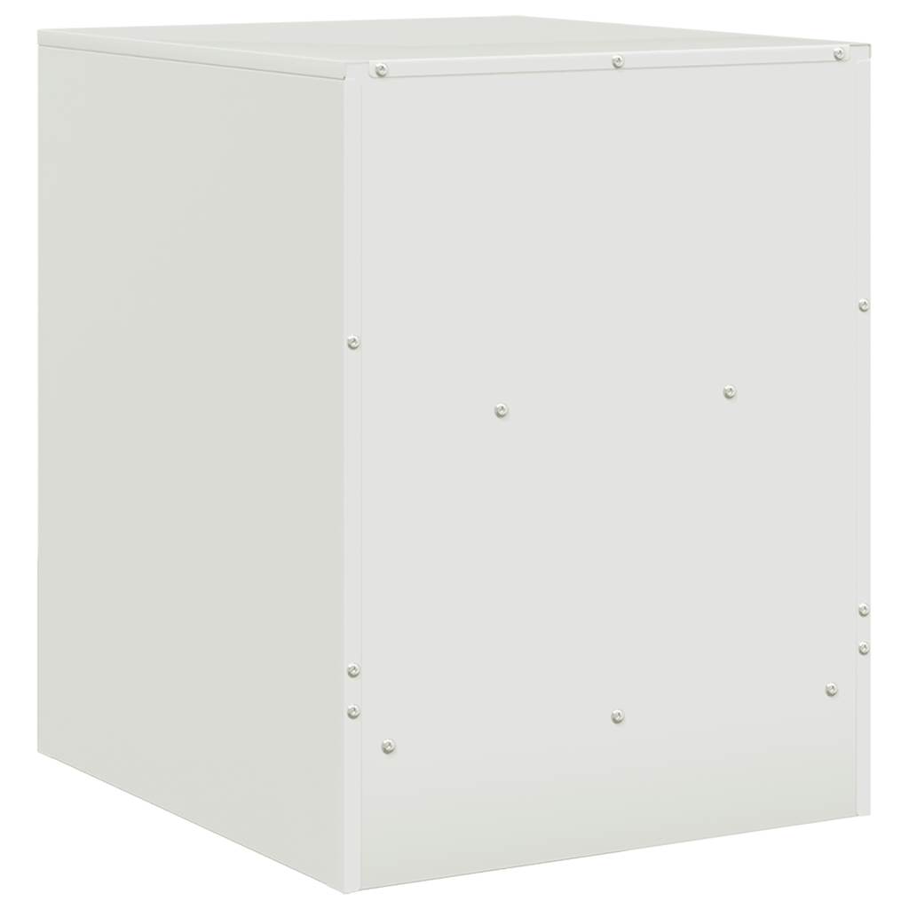 Κομοδίνο Λευκό 34,5 x 39 x 44 εκ. από Χάλυβα 10