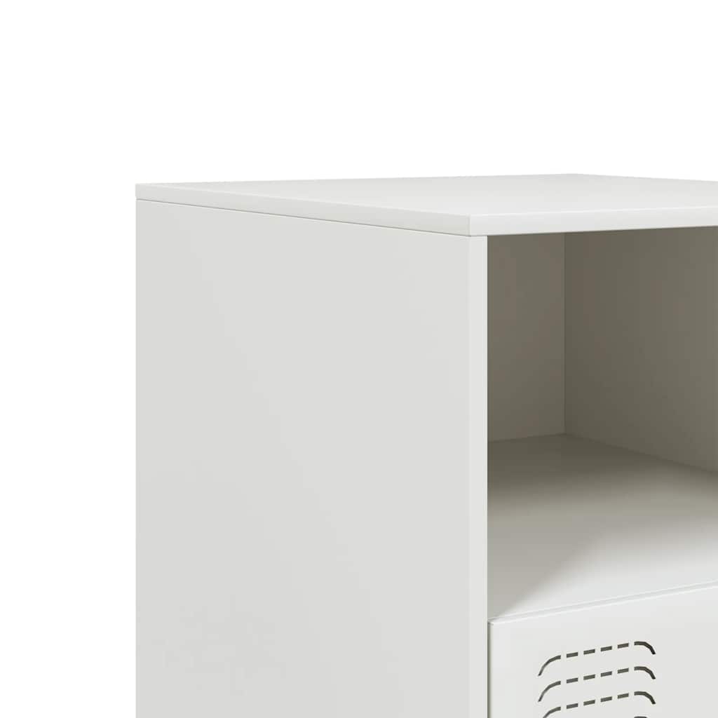 Κομοδίνο Λευκό 34,5 x 39 x 44 εκ. από Χάλυβα 11
