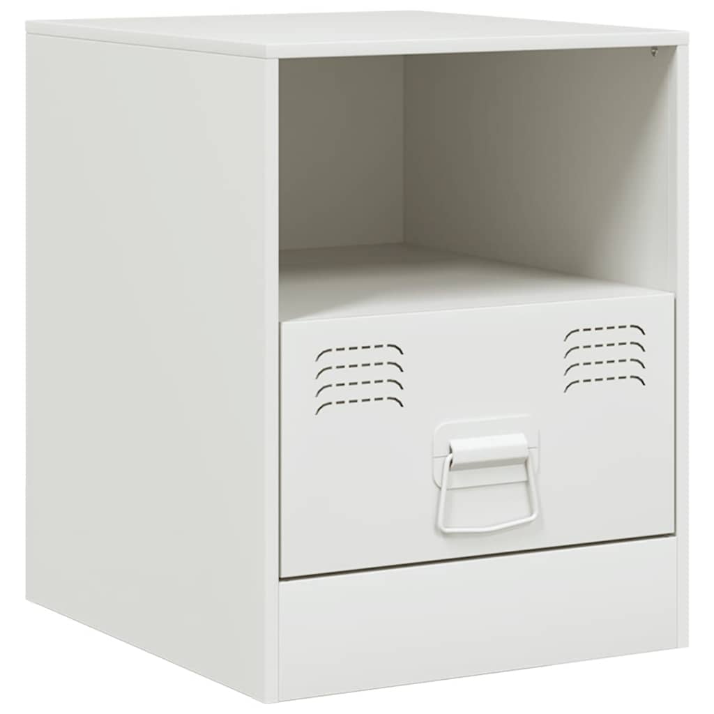 Κομοδίνο Λευκό 34,5 x 39 x 44 εκ. από Χάλυβα 7