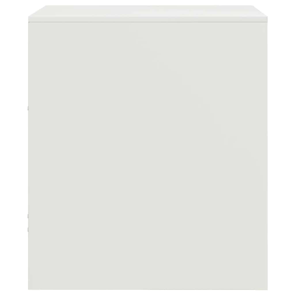 Κομοδίνο Λευκό 34,5 x 39 x 44 εκ. από Χάλυβα 9