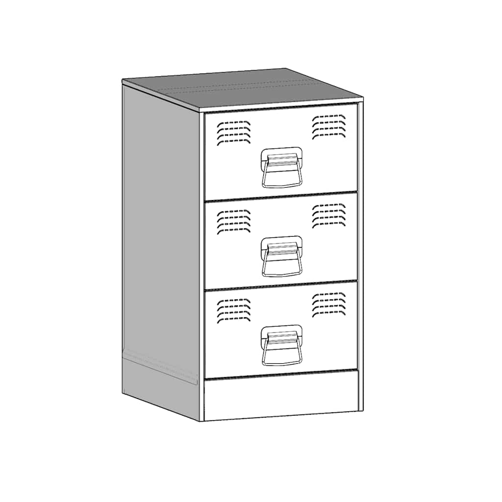Κομοδίνο Ροζ 34,5x39x62 εκ. από Χάλυβα 12