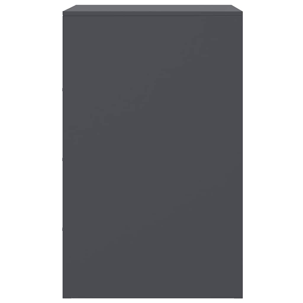 Κομοδίνα 2 τεμ. Ανθρακί 34,5x39x62 εκ. από Χάλυβα 8