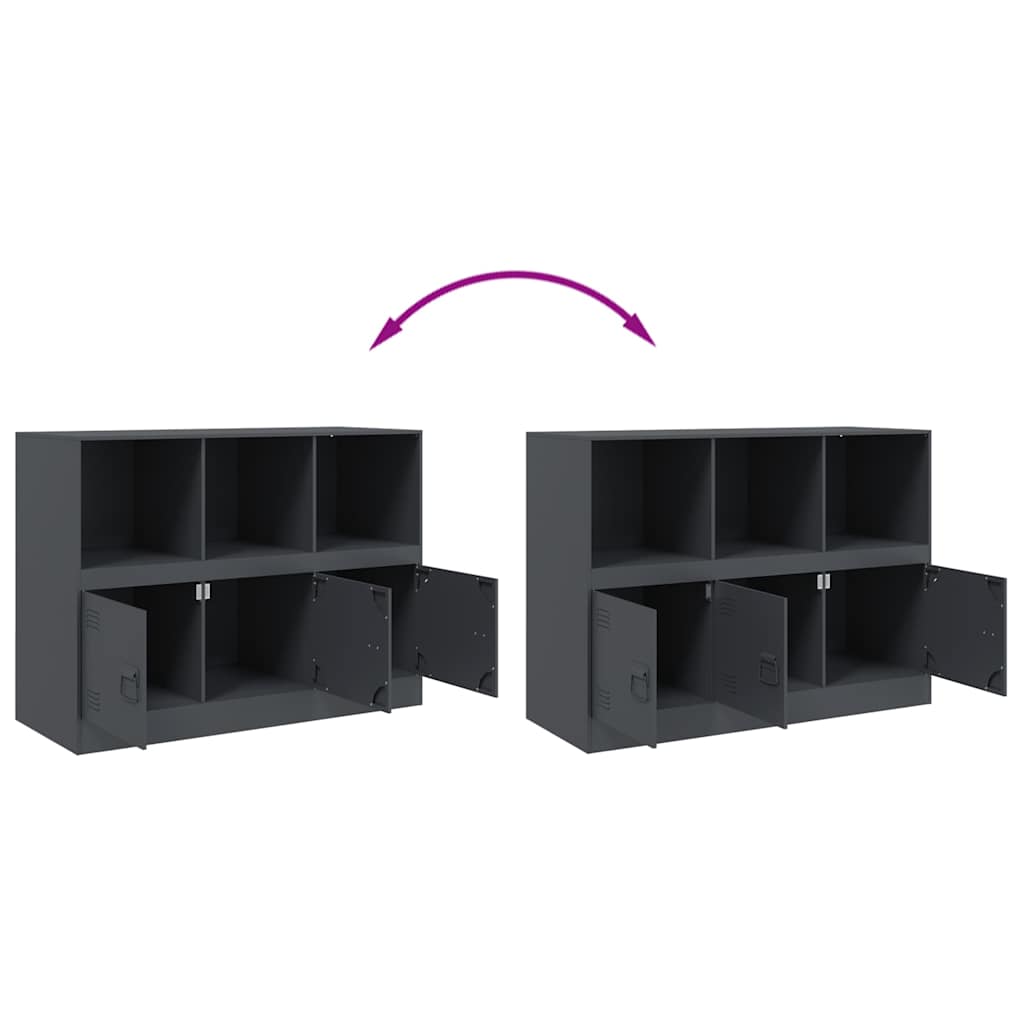 Μπουφές Ανθρακί 99x39x73 εκ. από Ατσάλι 10