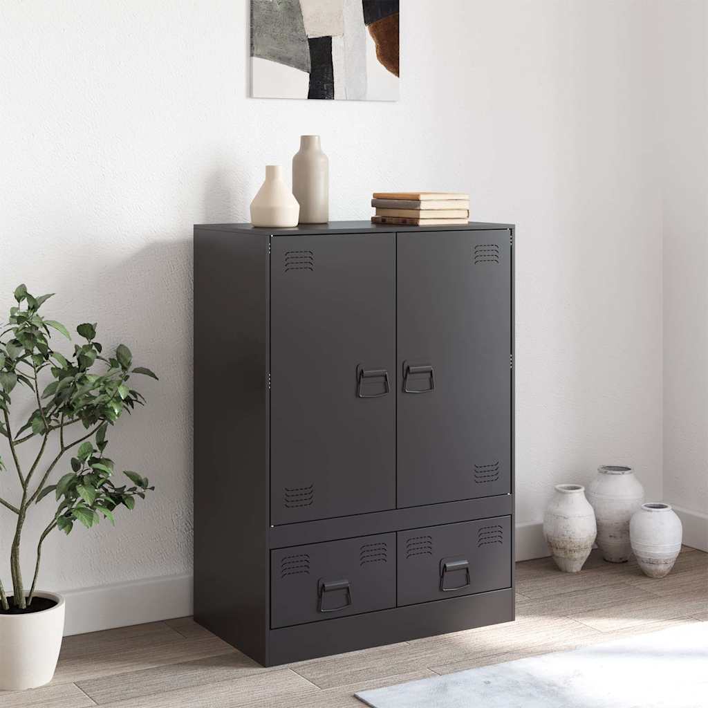 Ραφιέρα Μαύρη 67x39x95 εκ. από Ατσάλι 3