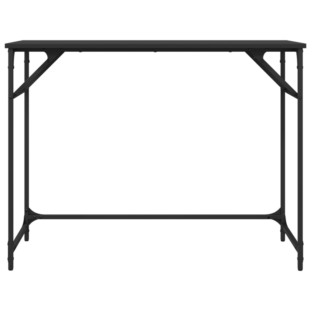 Γραφείο Μαύρο 100x45x76 εκ. Επεξ. Ξύλο/Ατσάλι Ηλ. Βαφή Πούδρας 5