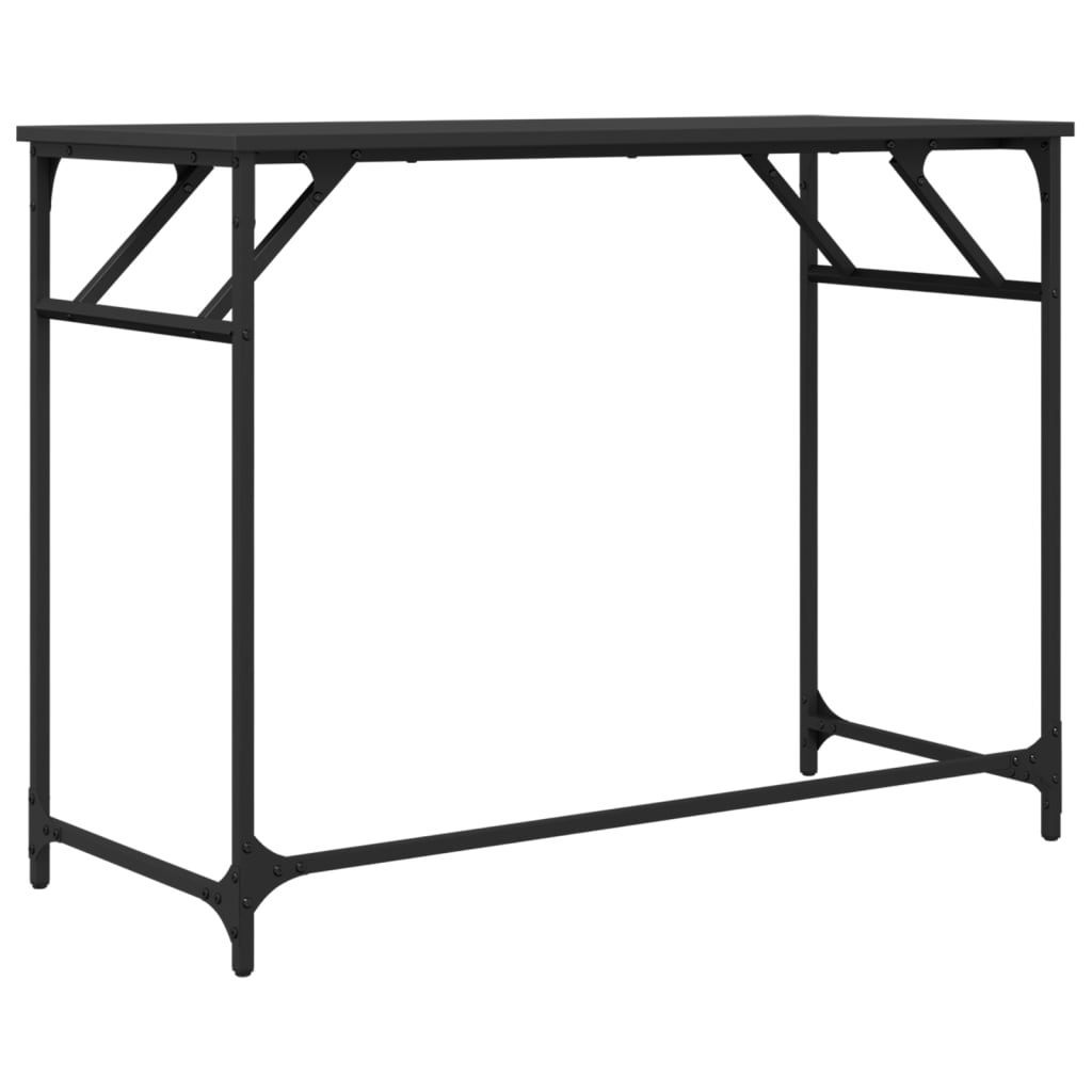 Γραφείο Μαύρο 100x45x76 εκ. Επεξ. Ξύλο/Ατσάλι Ηλ. Βαφή Πούδρας 7