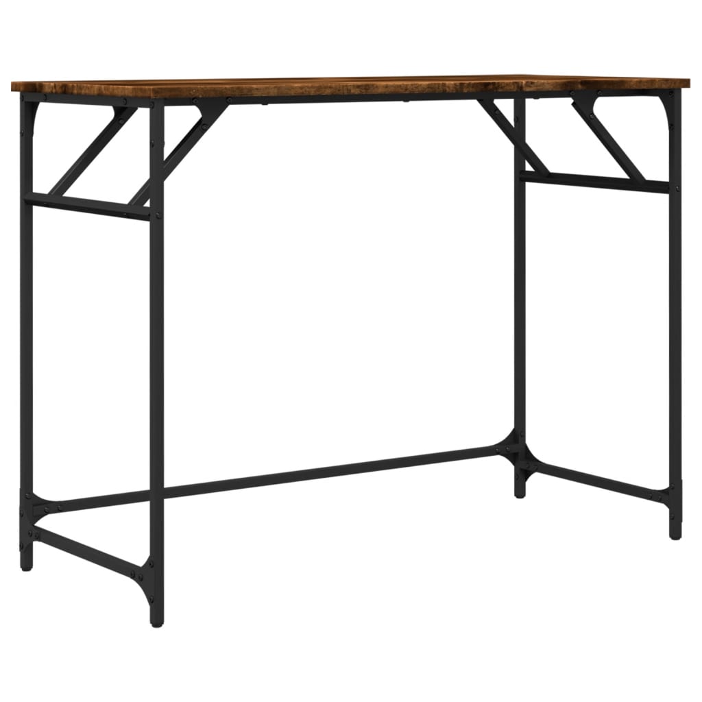 Γραφείο Καπ. Δρυς 100x45x76 εκ Επ. Ξύλο/Ατσάλι Ηλ. Βαφή Πούδρας 2