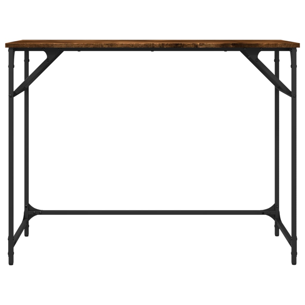 Γραφείο Καπ. Δρυς 100x45x76 εκ Επ. Ξύλο/Ατσάλι Ηλ. Βαφή Πούδρας 5