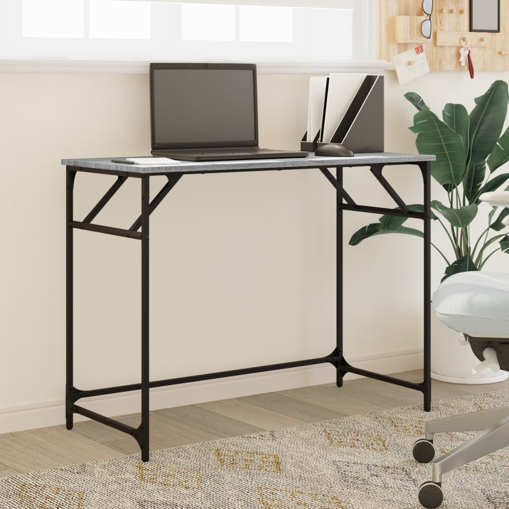 Γραφείο Γκρι Sonoma100x45x76εκ Επ. Ξύλο/Ατσάλι Ηλ. Βαφή Πούδρας 3