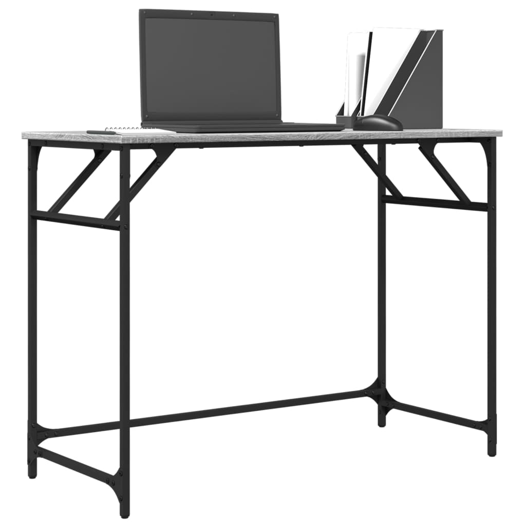 Γραφείο Γκρι Sonoma100x45x76εκ Επ. Ξύλο/Ατσάλι Ηλ. Βαφή Πούδρας 4