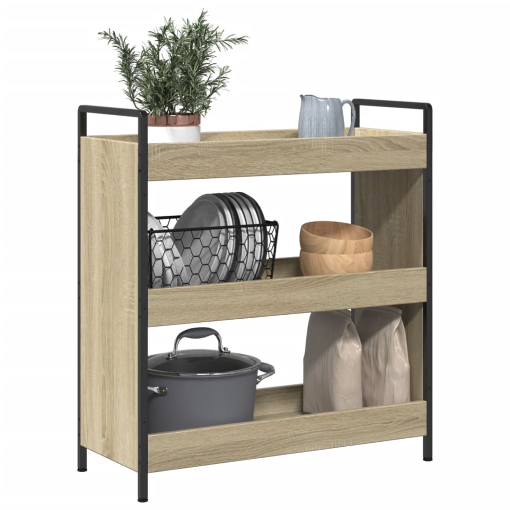 Τρόλεϊ Κουζίνας Sonoma Δρυς 70x30x82 εκ. από Επεξεργασμένο Ξύλο 5