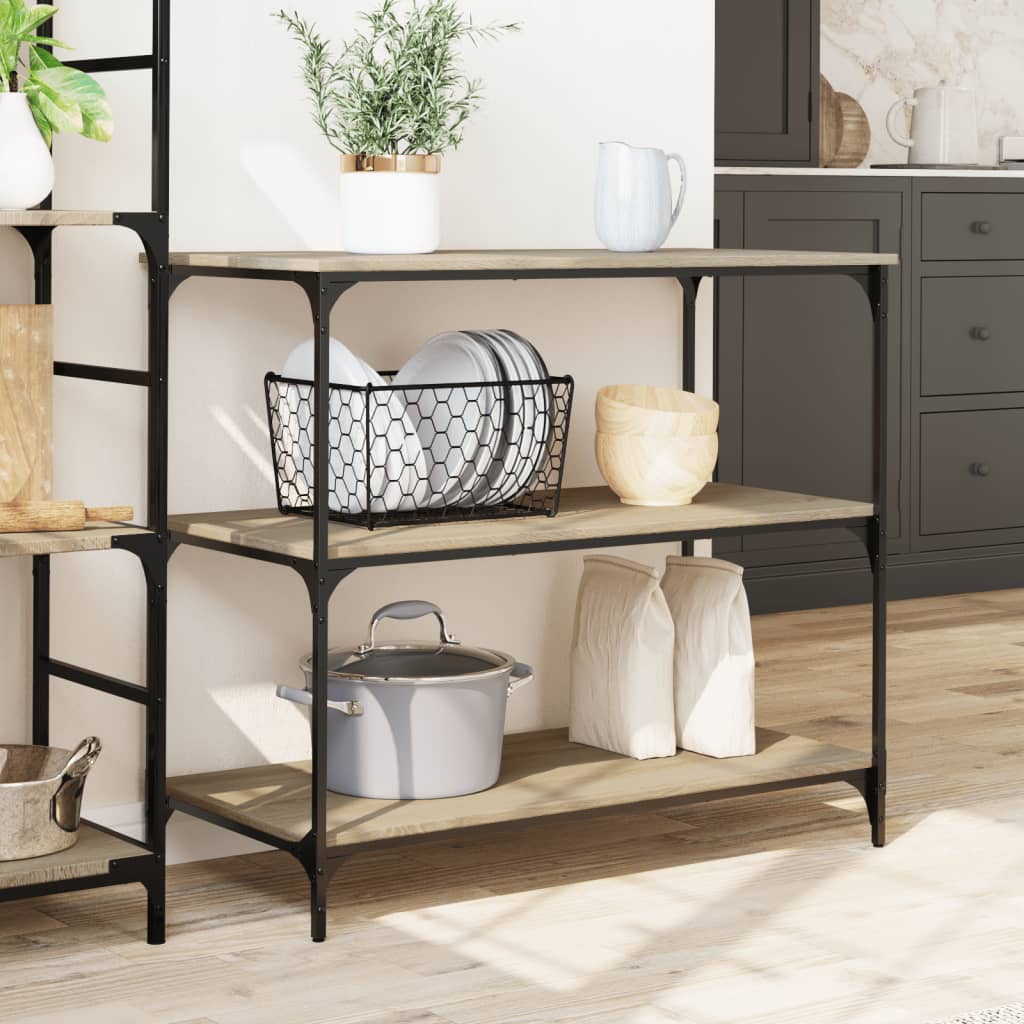 Τρόλεϊ Κουζίνας Sonoma Δρυς 102x50x95 εκ. Επεξεργασμένο Ξύλο 3