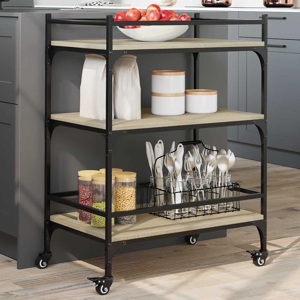 Τρόλεϊ Κουζίνας Sonoma Δρυς 65x40x86,5 εκ. Επεξεργασμένο Ξύλο 1
