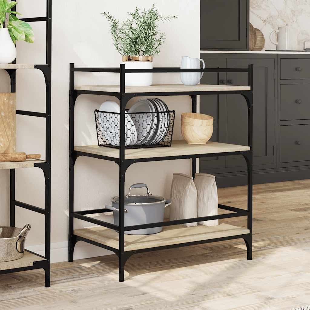 Τρόλεϊ Κουζίνας Sonoma Δρυς 65x40x86,5 εκ. Επεξεργασμένο Ξύλο 4