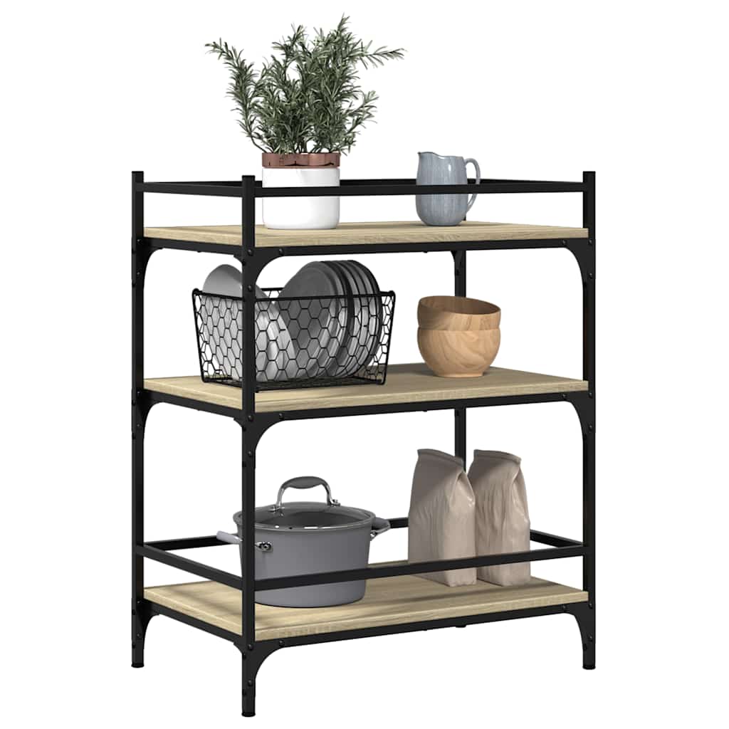 Τρόλεϊ Κουζίνας Sonoma Δρυς 65x40x86,5 εκ. Επεξεργασμένο Ξύλο 5