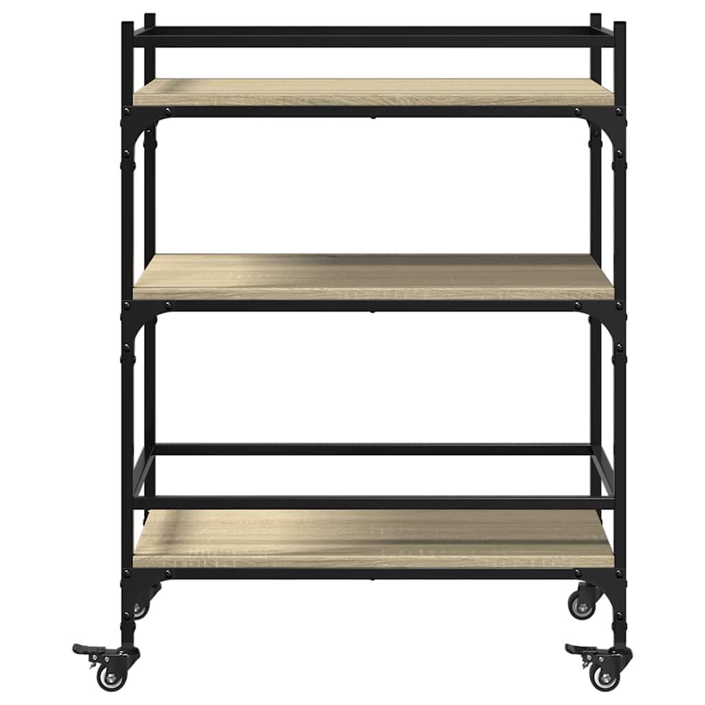 Τρόλεϊ Κουζίνας Sonoma Δρυς 65x40x86,5 εκ. Επεξεργασμένο Ξύλο 7