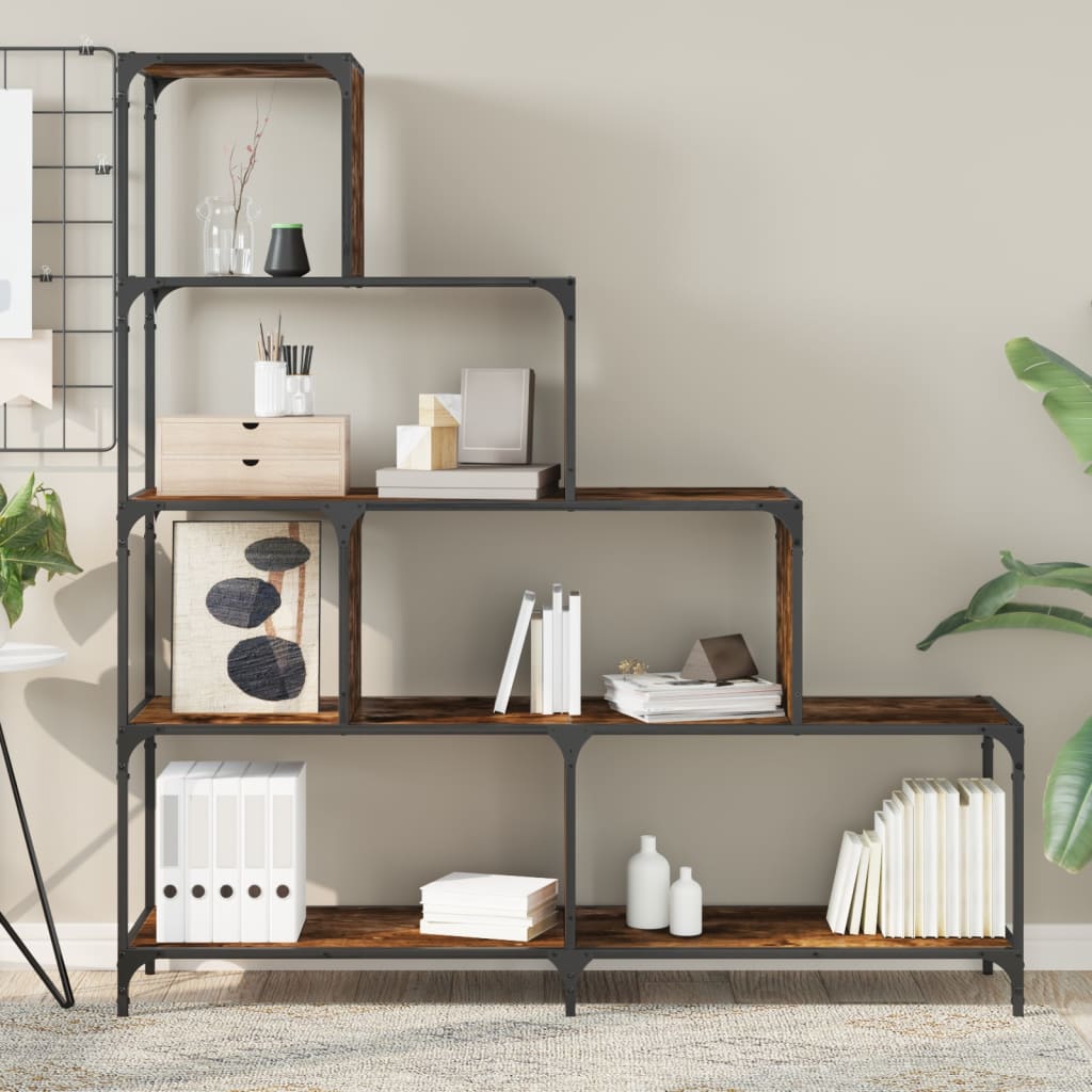 Βιβλιοθήκη Σκάλα 4 Ράφια Καπν. Δρυς 139x33,5x149 εκ. Επεξ. Ξύλο 4