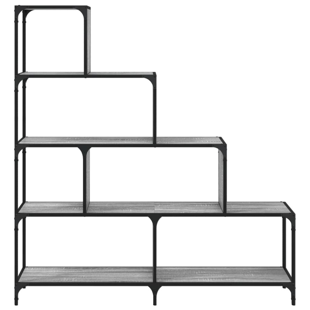 Βιβλιοθήκη Σκάλα 4 Ράφια Γκρι Sonoma 139x33,5x149 εκ Επεξ. Ξύλο 5