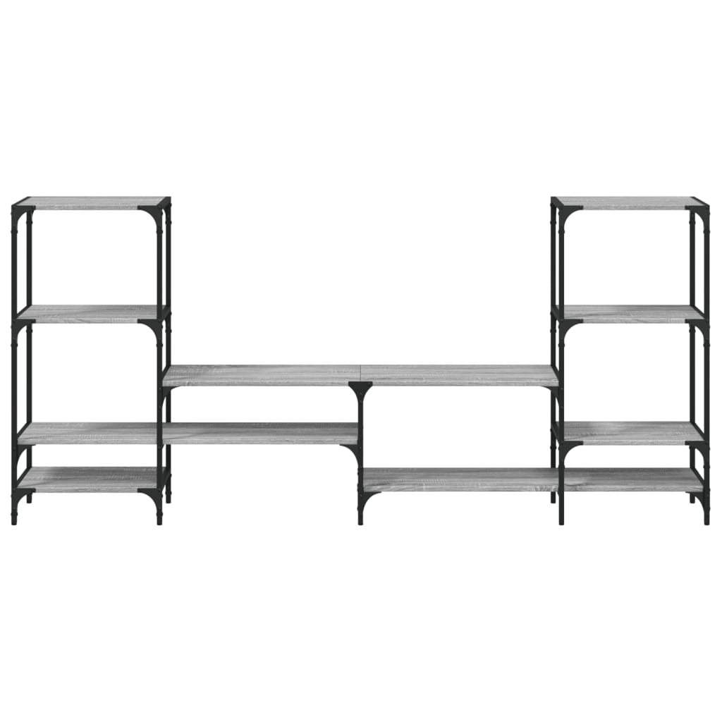 Έπιπλο Τηλεόρασης Γκρι Sonoma 206,5x28,5x95 εκ. από Επεξ. Ξύλο 5