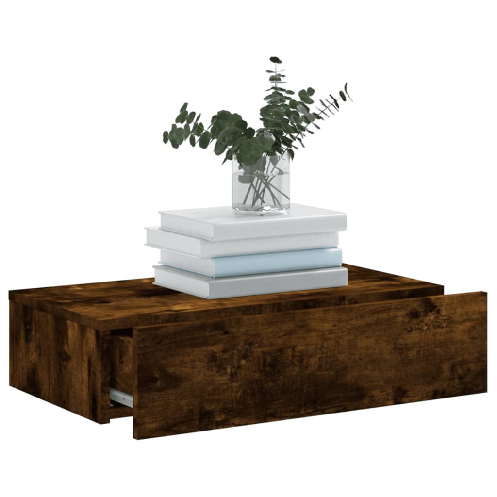 Έπιπλο Τηλεόρασης με LED Καπνιστή Δρυς 60x35x15,5 εκ. 5