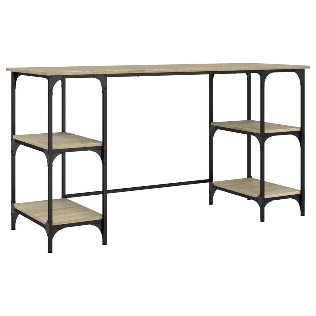Γραφείο Sonoma Δρυς 140x50x75 εκ. Μέταλλο & Επεξεργασμένο Ξύλο 2