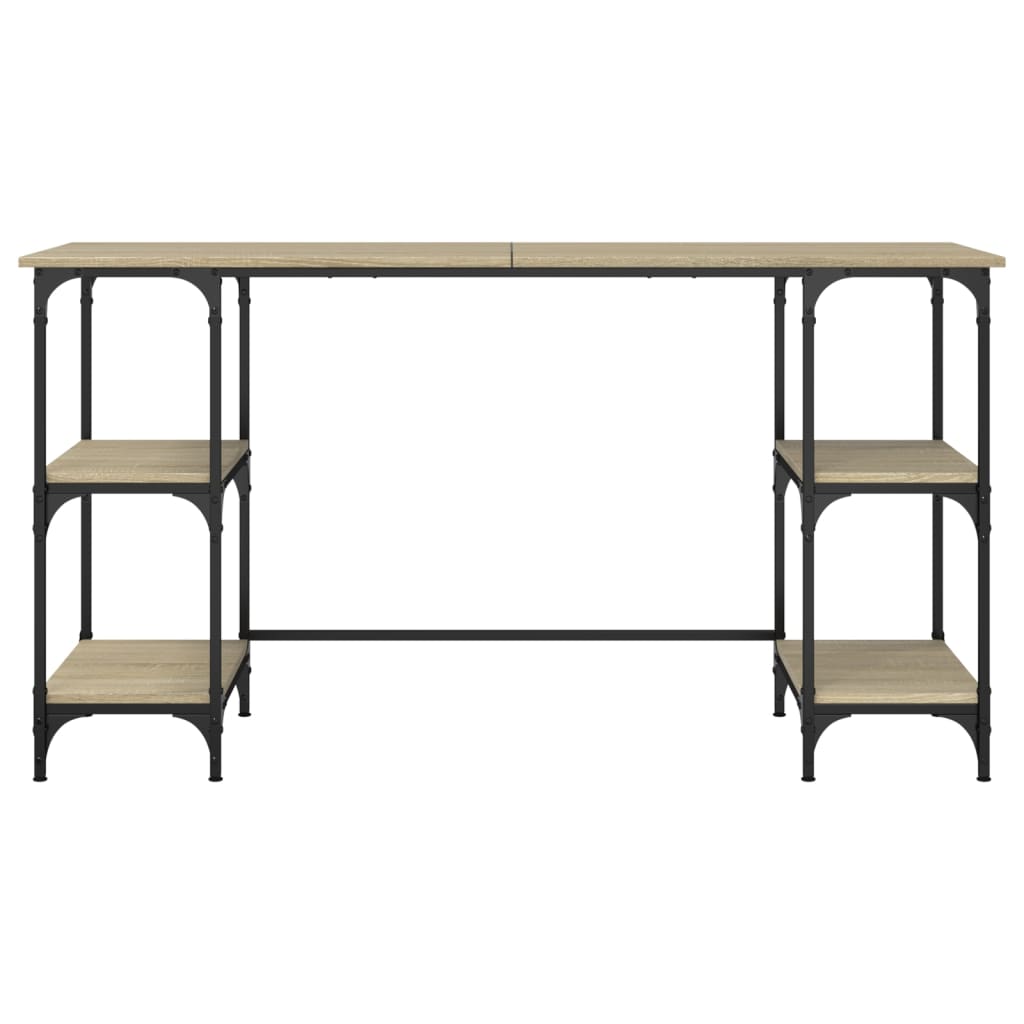 Γραφείο Sonoma Δρυς 140x50x75 εκ. Μέταλλο & Επεξεργασμένο Ξύλο 5