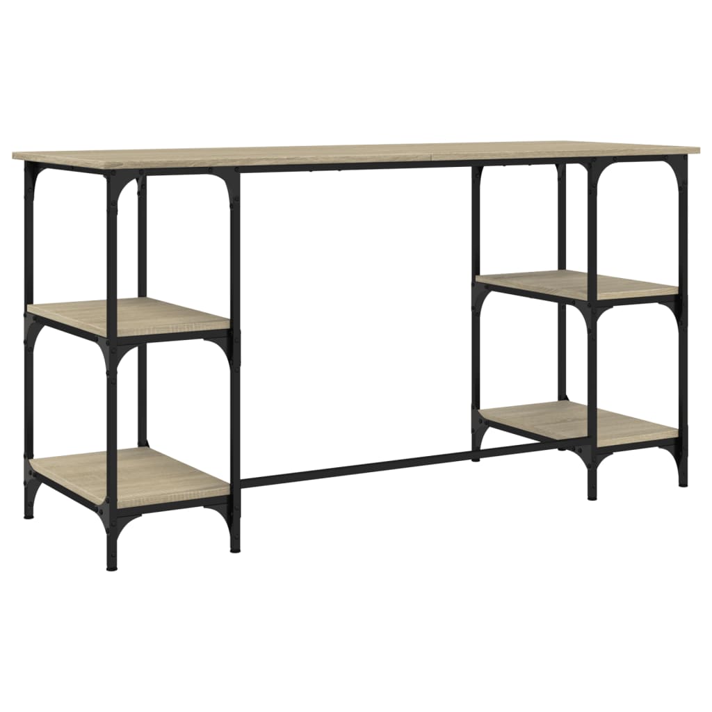 Γραφείο Sonoma Δρυς 140x50x75 εκ. Μέταλλο & Επεξεργασμένο Ξύλο 7
