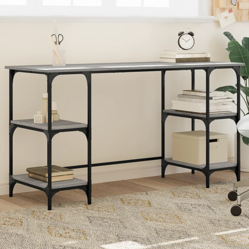 Γραφείο Γκρι Sonoma 140x50x75 εκ. Μέταλλο & Επεξεργασμένο Ξύλο 1