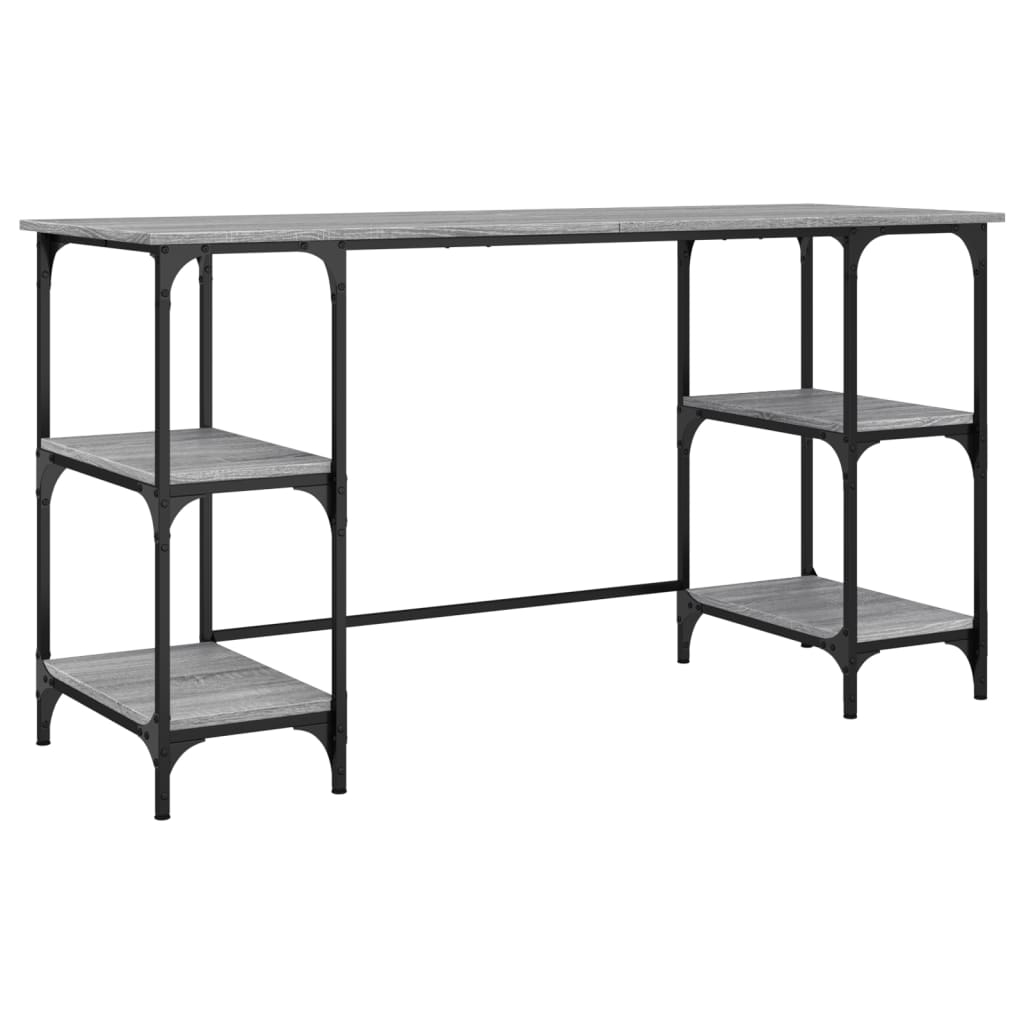 Γραφείο Γκρι Sonoma 140x50x75 εκ. Μέταλλο & Επεξεργασμένο Ξύλο 2
