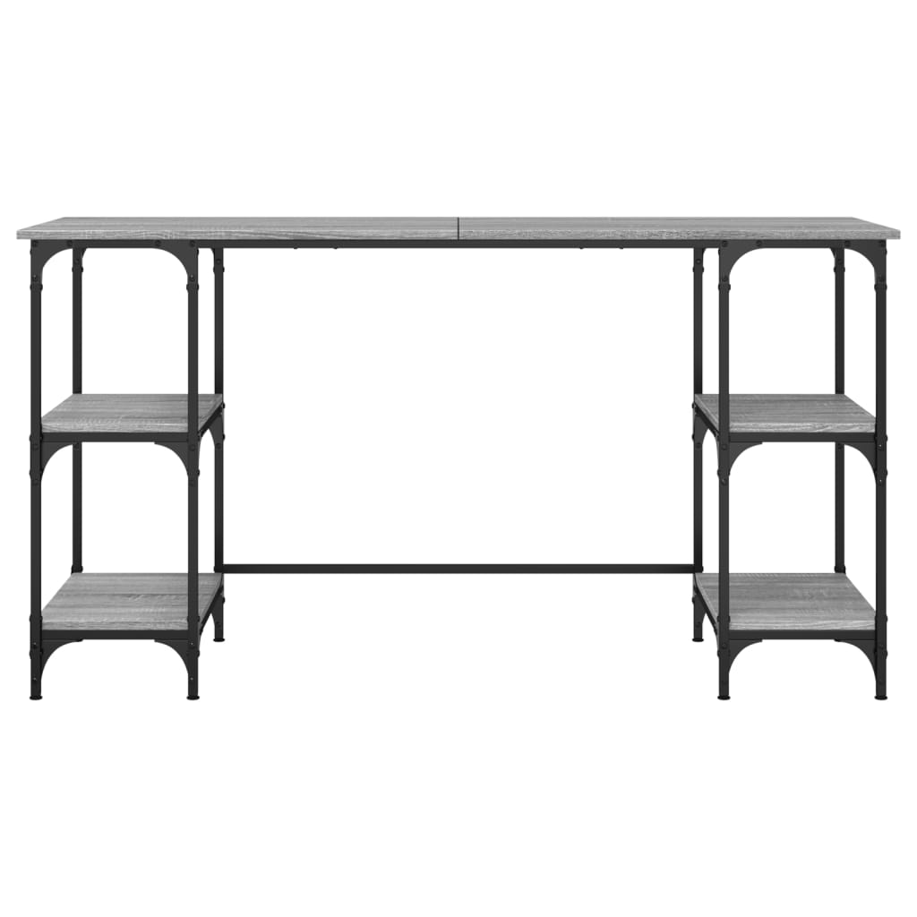 Γραφείο Γκρι Sonoma 140x50x75 εκ. Μέταλλο & Επεξεργασμένο Ξύλο 5