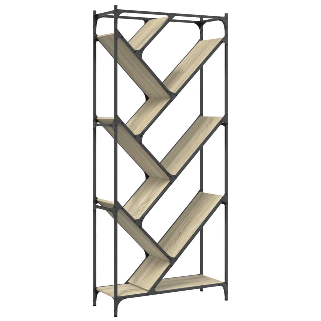 Βιβλιοθήκη Sonoma Δρυς 79x30x180 εκ. Επεξεργ. Ξύλο & Μέταλλο 7