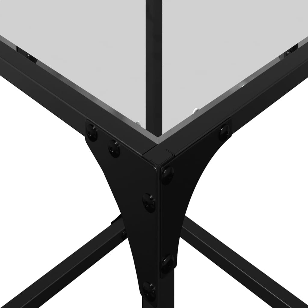 Τραπεζάκι Σαλονιού Επιφάνεια Διαφανές Γυαλί 30x30x40 εκ Ατσάλι 8