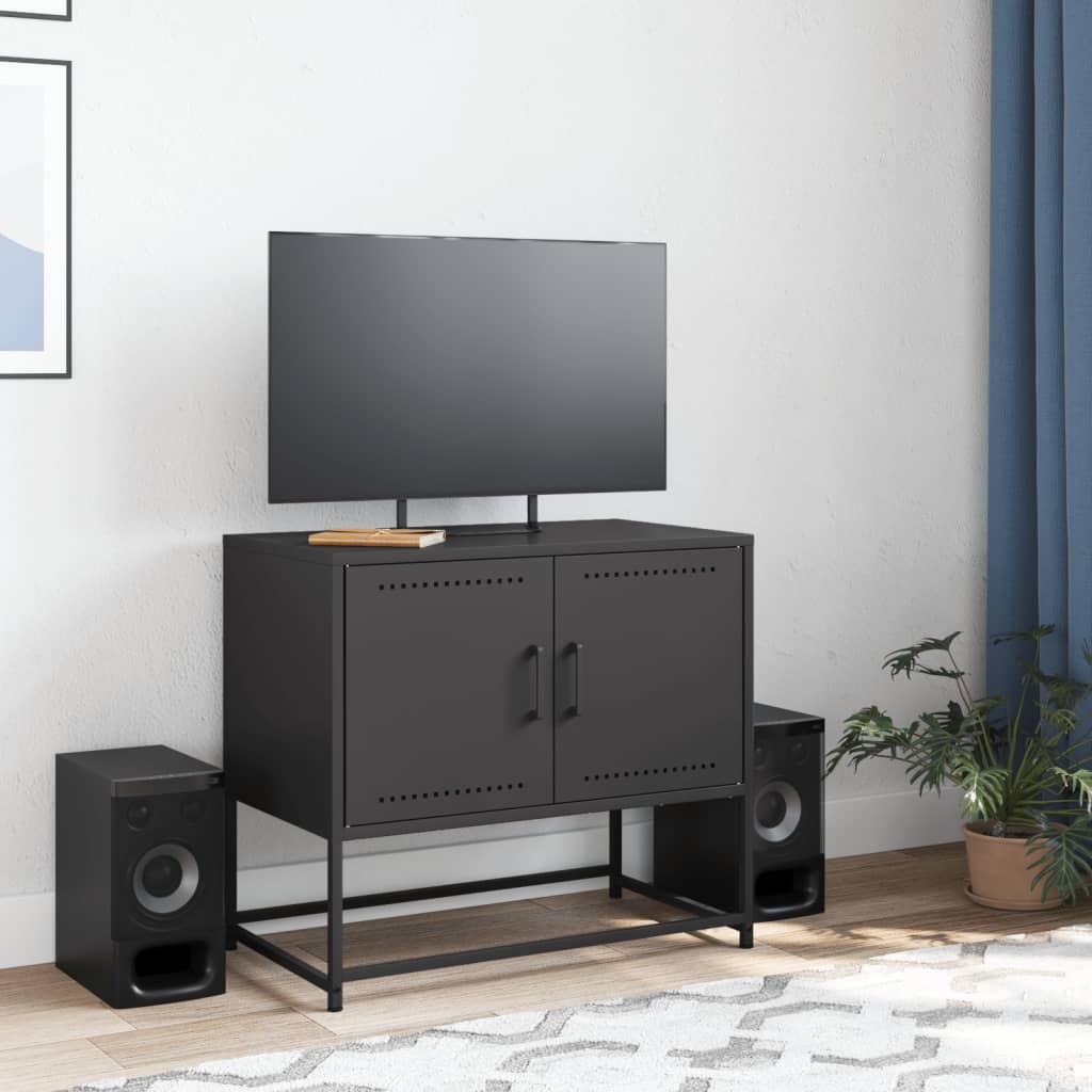 Έπιπλο Τηλεόρασης Μαύρο 68,5 x 39 x 60,5 εκ. Ατσάλινο 3