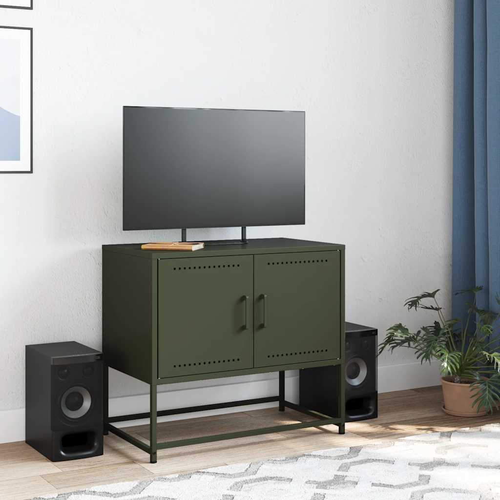 Έπιπλο Τηλεόρασης Πράσινο Λαδί 68,5x39x60,5 εκ. από Ατσάλι 3