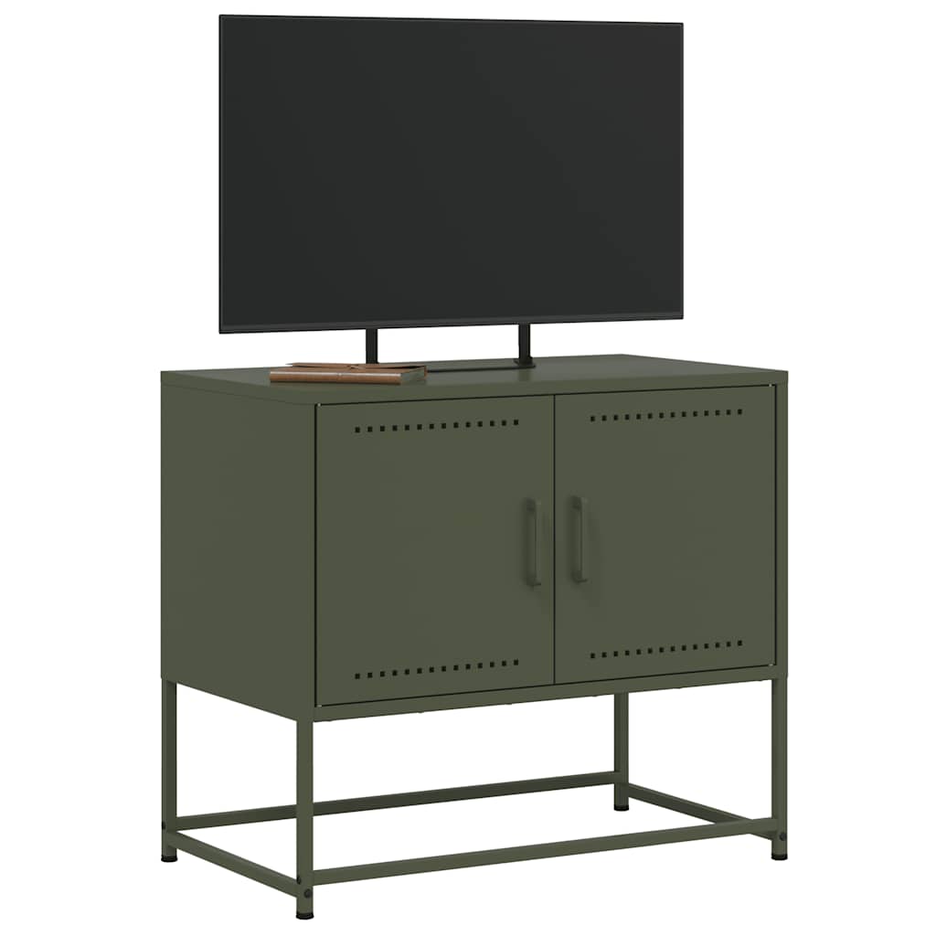 Έπιπλο Τηλεόρασης Πράσινο Λαδί 68,5x39x60,5 εκ. από Ατσάλι 4