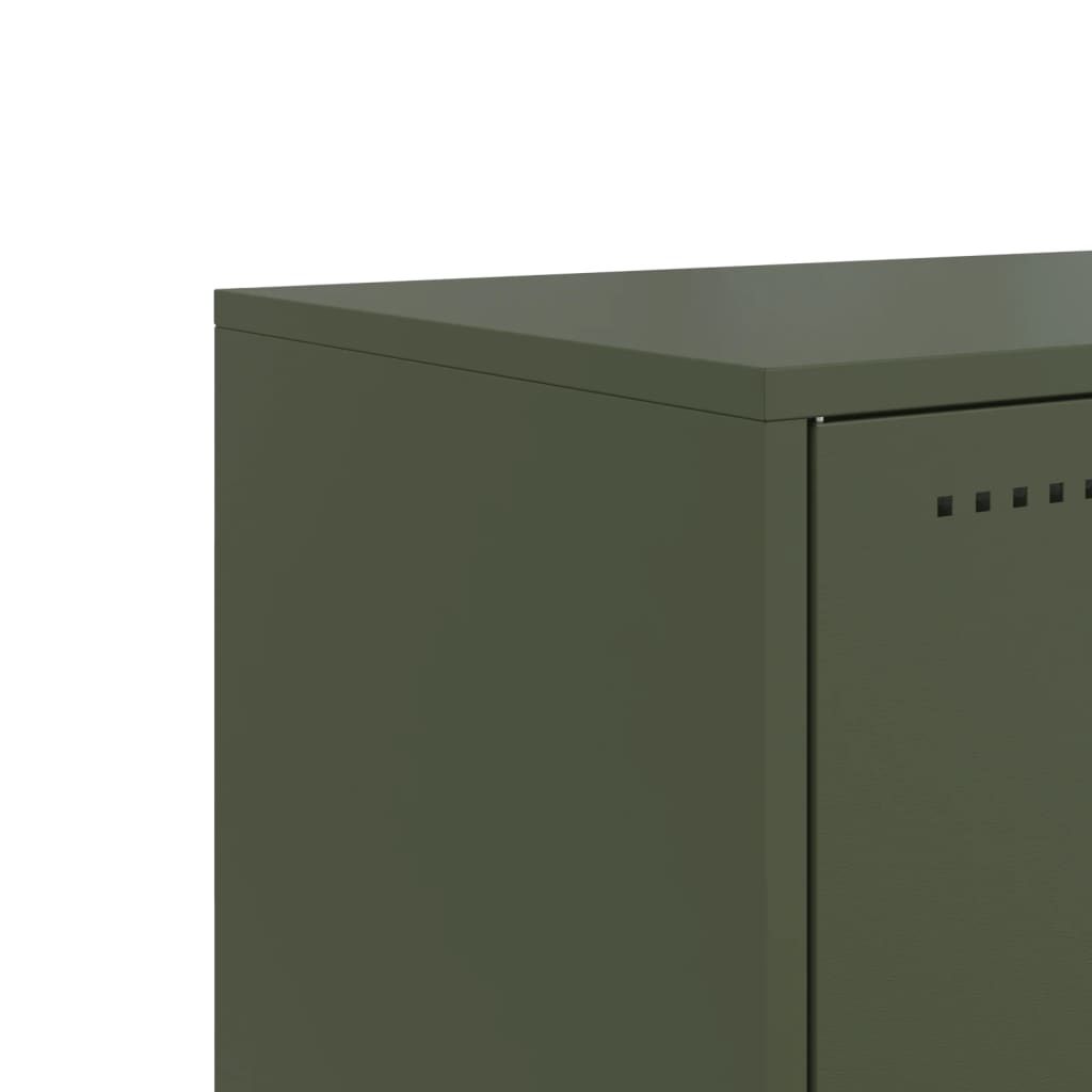 Έπιπλο Τηλεόρασης Πράσινο Λαδί 100,5x39x60,5 εκ. από Ατσάλι 11