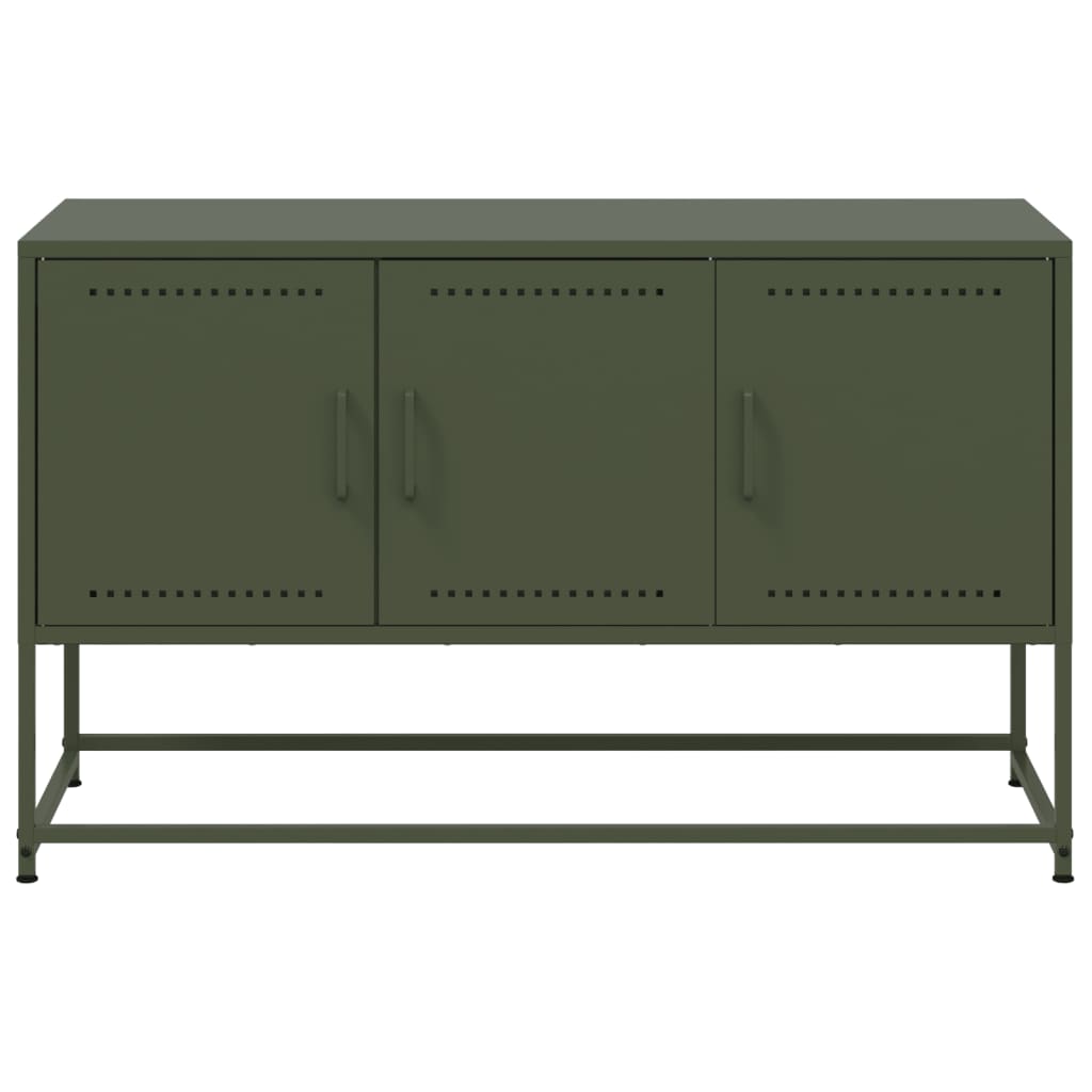 Έπιπλο Τηλεόρασης Πράσινο Λαδί 100,5x39x60,5 εκ. από Ατσάλι 6