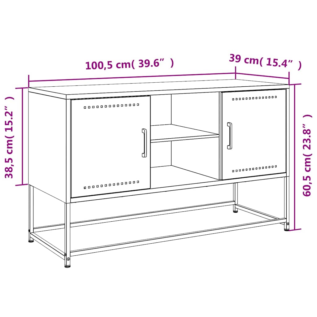 Έπιπλο Τηλεόρασης Μουσταρδί Κίτρινο 100,5x39x60,5εκ. από Ατσάλι 12