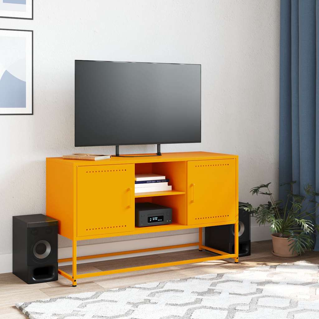 Έπιπλο Τηλεόρασης Μουσταρδί Κίτρινο 100,5x39x60,5εκ. από Ατσάλι 3