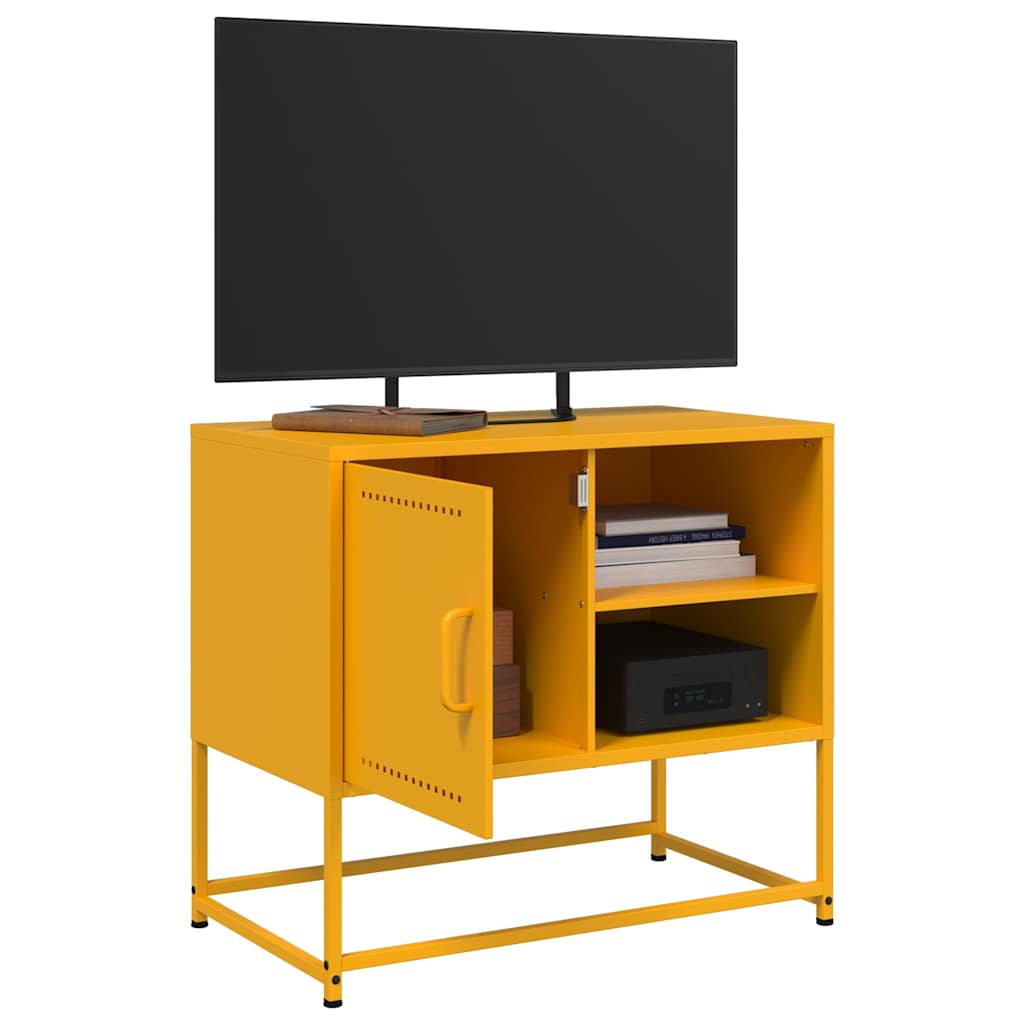 Έπιπλο Τηλεόρασης Μουσταρδί Κίτρινο 68x39x60,5 εκ. από Ατσάλι 4