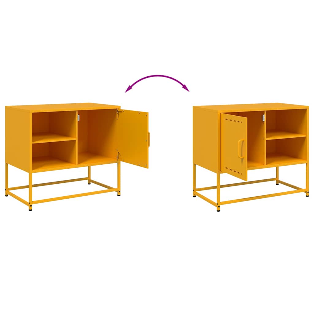 Έπιπλο Τηλεόρασης Μουσταρδί Κίτρινο 68x39x60,5 εκ. από Ατσάλι 9