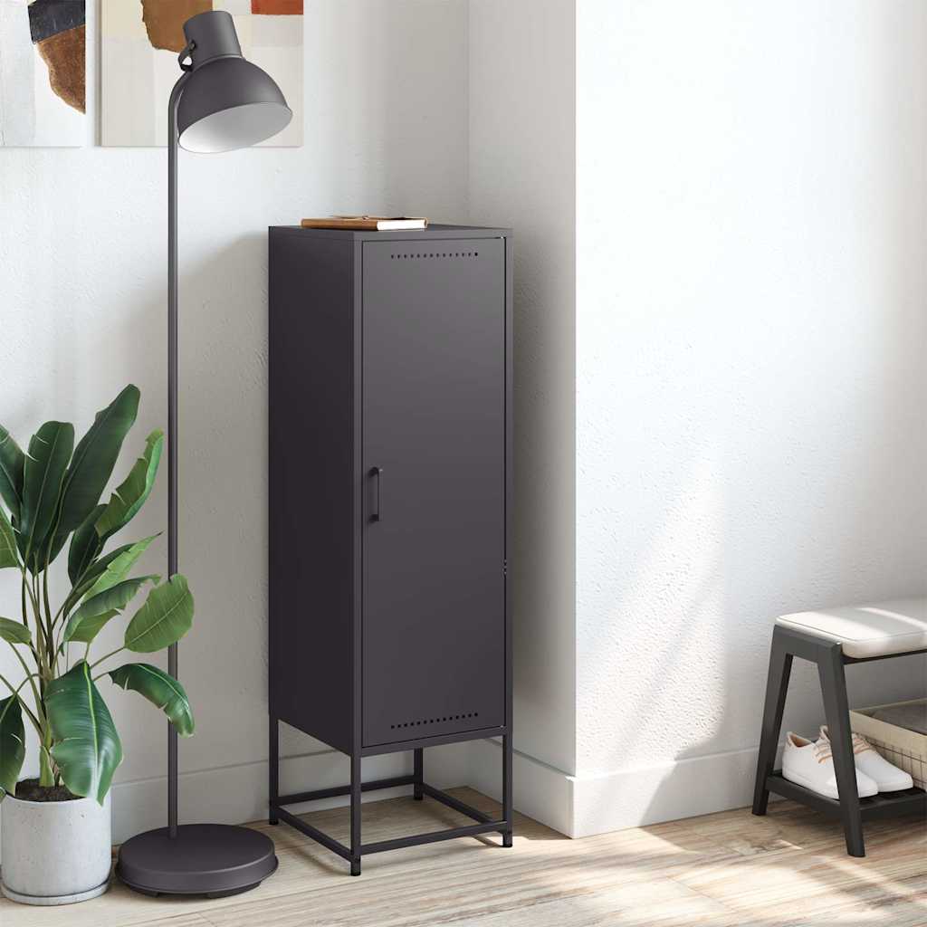 Μπουφές Μαύρος 36x39x123 εκ. από Ατσάλι 3